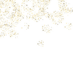 Gold Glitter Stars. Luxury Shiny Confetti.