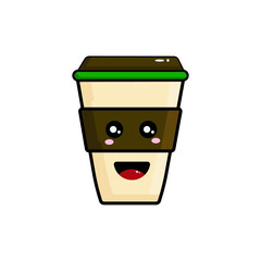 Cute Cup Coffee Mascot