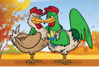 Rooster and Chicken couple