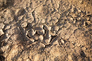 Dry cracked ground. The global shortage of water on the planet. Global warming and greenhouse effect illustration