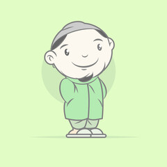 Cute moeslem people cartoon vector character