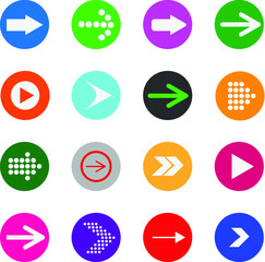 Big set of arrows with different shapes and background colors