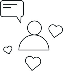 Friendship, chat, hearts ICON, friend request, chatbox, man icon EPS Vector