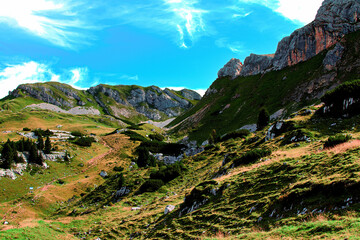 View from Rofan Mountains in Tyrol, Austria