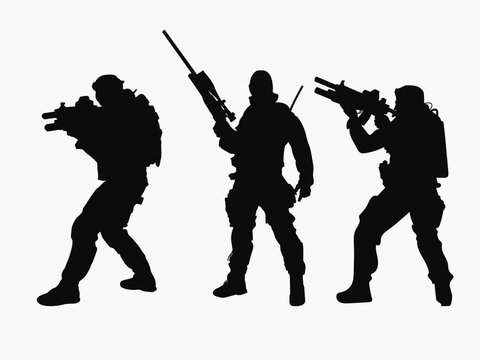 Soldier silhouette graphic trendy vector design.