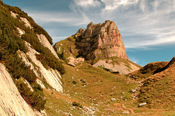 View from Rofan Mountains in Tyrol, Austria