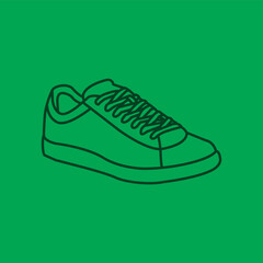 Minimalism outline sneaker shoe for logo and icon design templates
