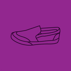 Minimalism outline sneaker shoe for logo and icon design templates
