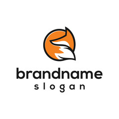 Simple fox logo design vector
