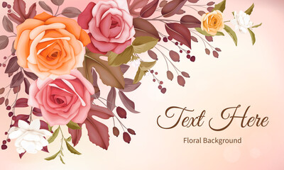 Beautiful floral hand drawing background frame
