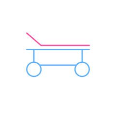 Medical bed simple isolated on brown background EPS Vector