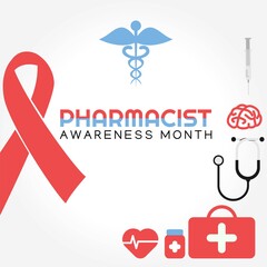 Pharmacist Awareness Month Vector Illustration
