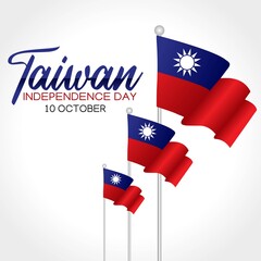  Taiwan Independence Day Vector Illustration