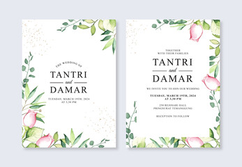 Watercolor flower for a wedding invitation template