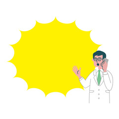 医師　医者　男性　パソコン　衝撃　驚いている
