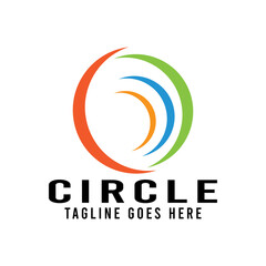 Creative circle colorful logo symbol web geometric icon. Decorative modern design art emblem banner.