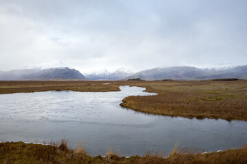 river in Icelandic landscape