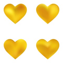 Set of colored backgrounds hearts.