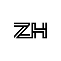 initial letter zh line stroke logo modern