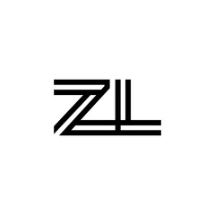 initial letter zl line stroke logo modern