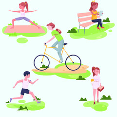 outdoor activities illustration flat design