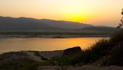 sunrise over the river