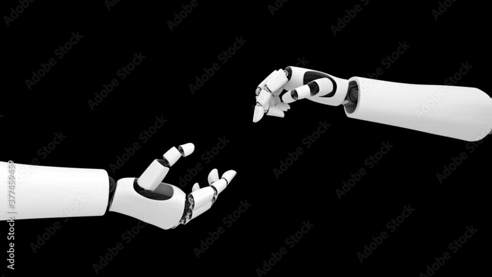 Aufkleber futuristic robot , artificial intelligence cgi on black and green background . robotic man 3d render