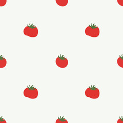 Seamless pattern with tomatoes background for textiles, banner, wrapping paper and other and designs. Vector illustration.Flat design cartoon style organic healthy food.texture for web, covers
