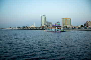 Fototapeta na wymiar Waterfront of Al Marsa Area in Ajman, UAE.