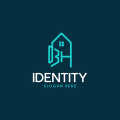 Letter BH Home Realty Modern Icon Logo, Letter BH Or HB Home Modern Abstract Creative Icon Logo Design Template