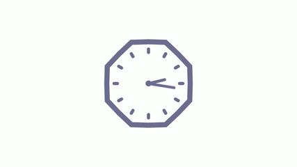 12 hours counting down clock icon with trick,Aqua gray clock icon on white background