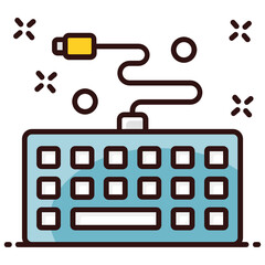 
Keyboard icon design, computer accessory in editable style 
