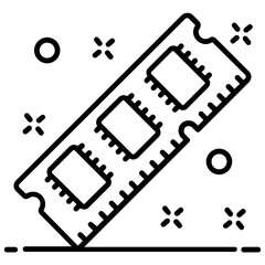 
Trendy vector style of a RAM, random access memory 
