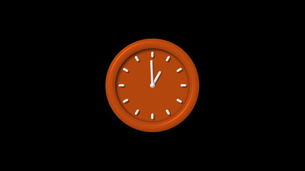 12 hours counting down 3d wall clock icon on black background