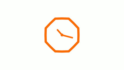 Counting down 12 hours clock icon on white background,clock icon