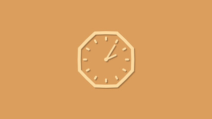 Beautiful brown color counting down clock icon,New clock icon