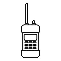 Walkie talkie security icon. Outline walkie talkie security vector icon for web design isolated on white background