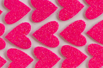Full frame shot of patterned heart background, Valentine`s day background