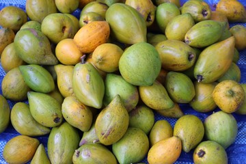 close up of mangoes