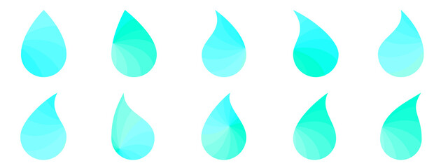 Tears shape icon with blue and green colorful rays sunlight, abstract background texture pattern seamless wallpaper vector illustration graphic flat design 