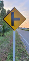 Traffic signs A path of three separate