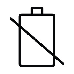 Broken battery sign icon