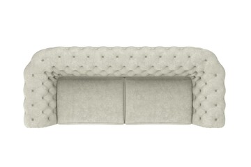 modern grey fabric sofa on white isolate background. top view.