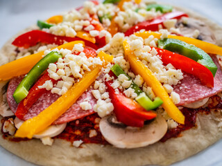 Margherita pizza on white paper
