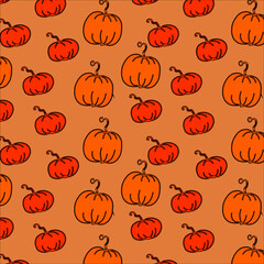 autumn pettern pumpkin vector illustration