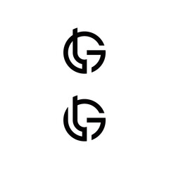 l g lg gl initial logo design vector symbol graphic idea creative