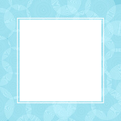 blue frame with circle on white background.