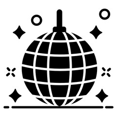 
Decorative party light, disco ball icon in design 
