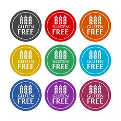 Gluten free icon, color set