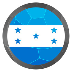 Glass light ball with flag of Honduras. Round sphere, template icon.  national symbol. Glossy realistic ball, 3D abstract vector illustration highlighted on a white background. Big bubble.